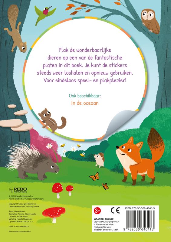 Achterkant van Superstickers In de natuur