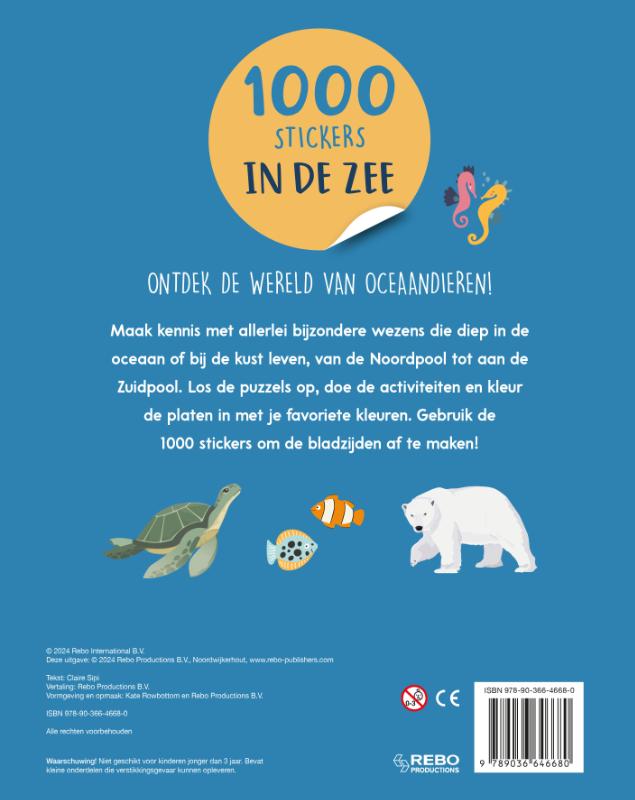Achterkant van In de zee - 1000 stickers