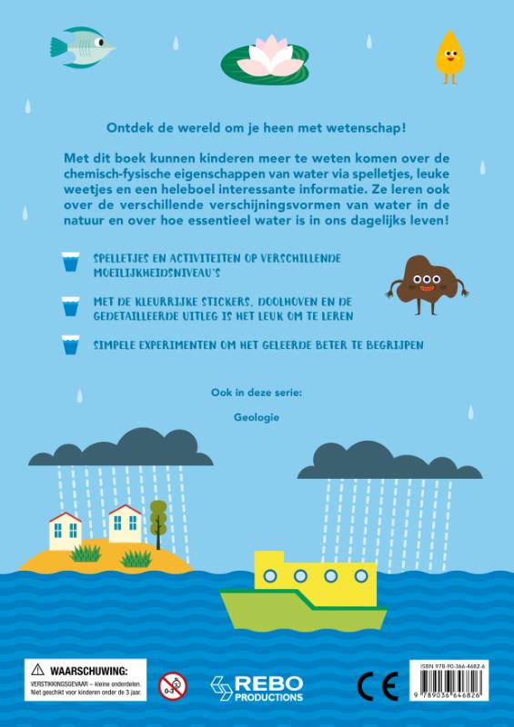 Achterkant van Gek op wetenschap water