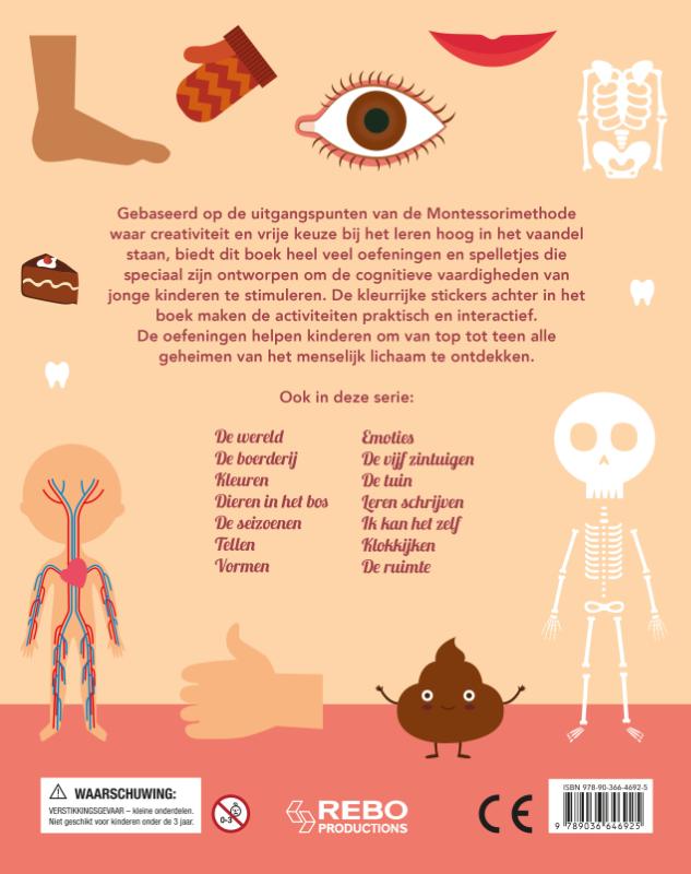 Achterkant van Mijn leukste oefenboek het menselijk lichaam