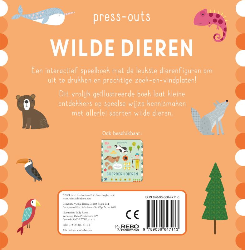 Achterkant van Press-outs - Wilde dieren