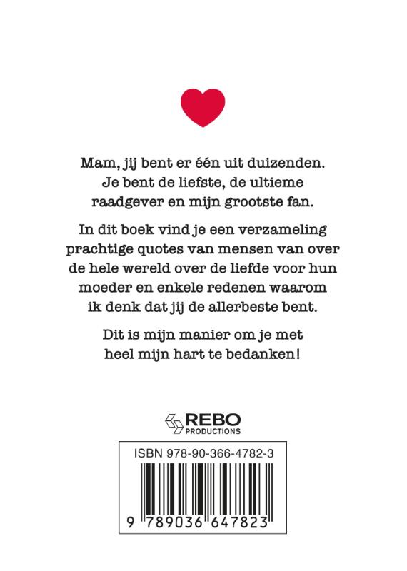 Achterkant van I love mom