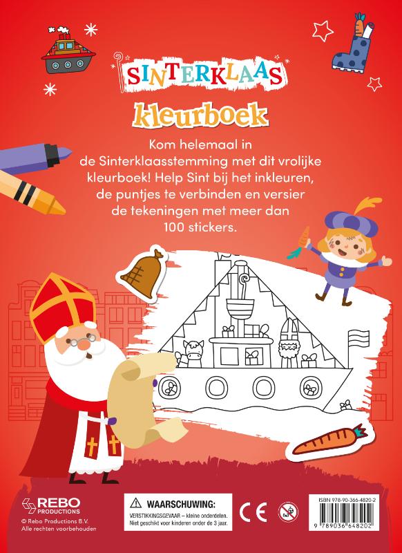 Achterkant van Sinterklaas kleurboek