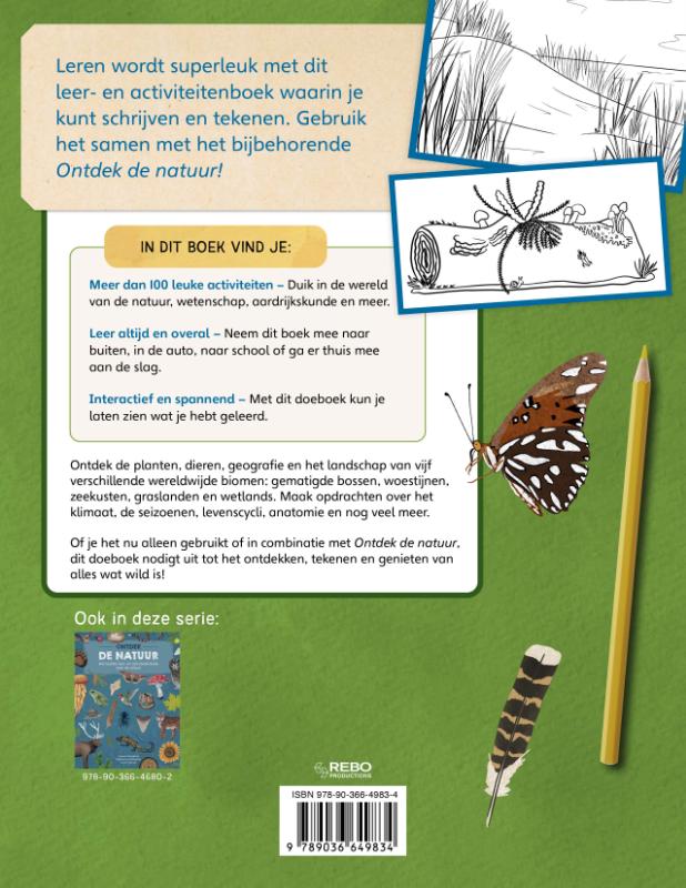 Achterkant van Ontdek de natuur, het doeboek