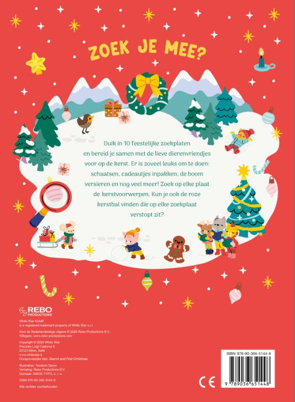 Achterkant van Zoek en vind Kerstmis