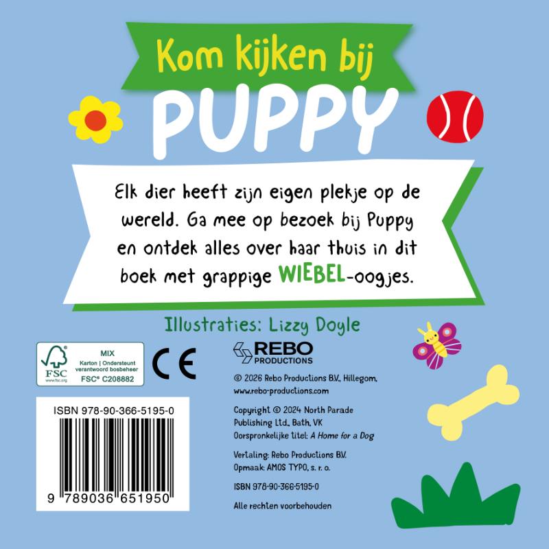 Achterkant van Kom kijken bij Puppy