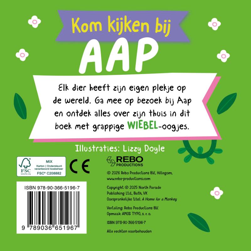 Achterkant van Kom kijken bij Aap