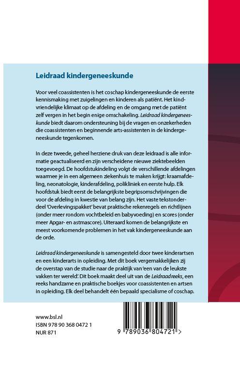 Achterkant van Leidraad kindergeneeskunde
