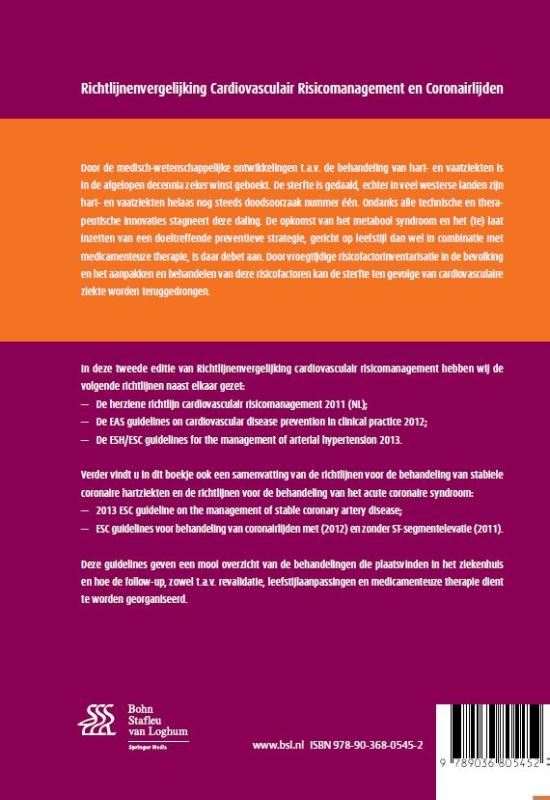 Achterkant van Richtlijnenvergelijking cardiovasculair risicomanagement en coronairlijden