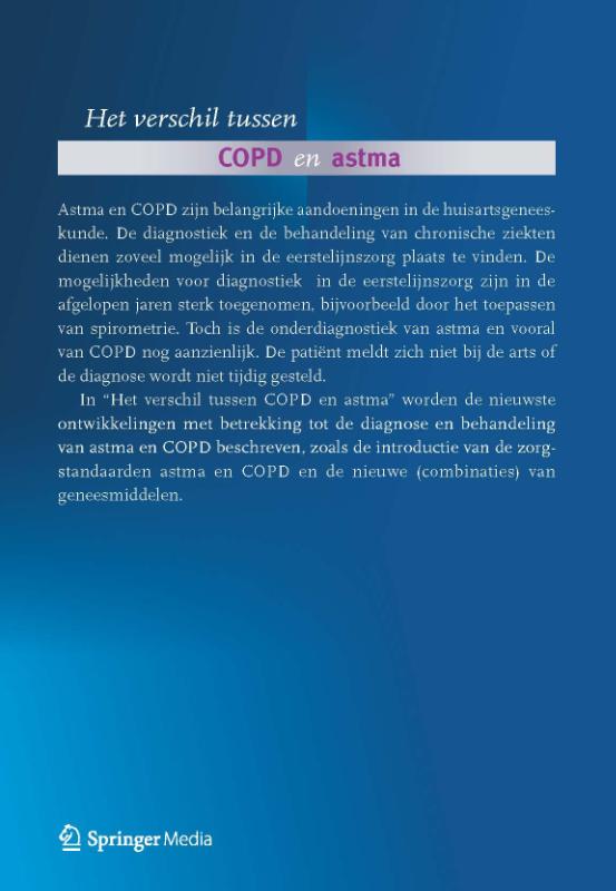 Achterkant van Het verschil tussen COPD en astma