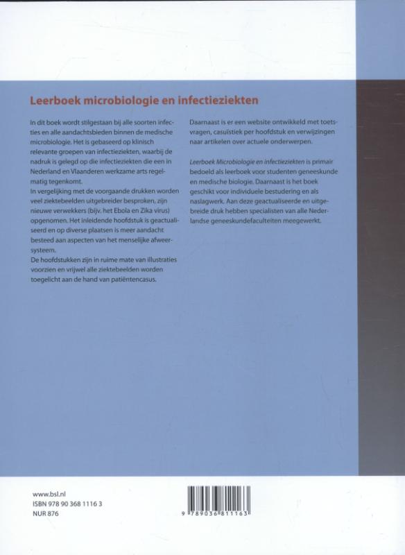 Achterkant van Leerboek microbiologie en infectieziekten