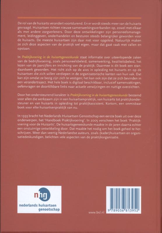 Achterkant van Praktijkvoering in de huisartsgeneeskunde