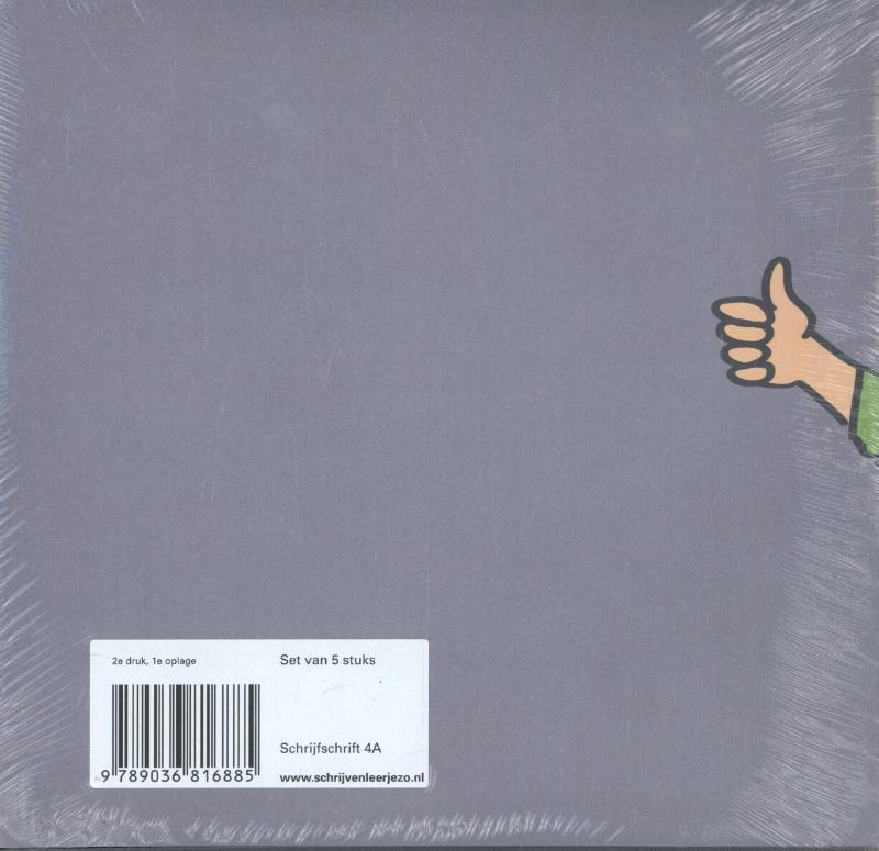 Achterkant van Schrijven leer je zo! Schrijfschrift 4A - set a 5 ex.
