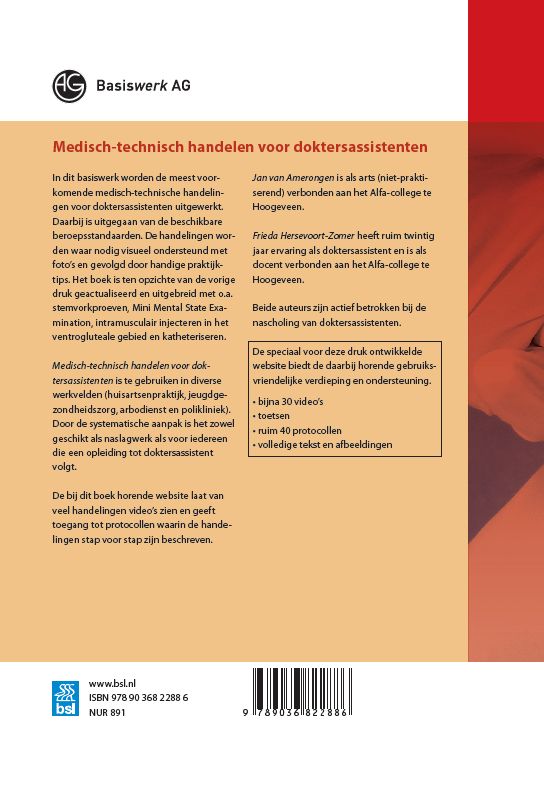 Achterkant van Medisch-technisch handelen voor doktersassistenten