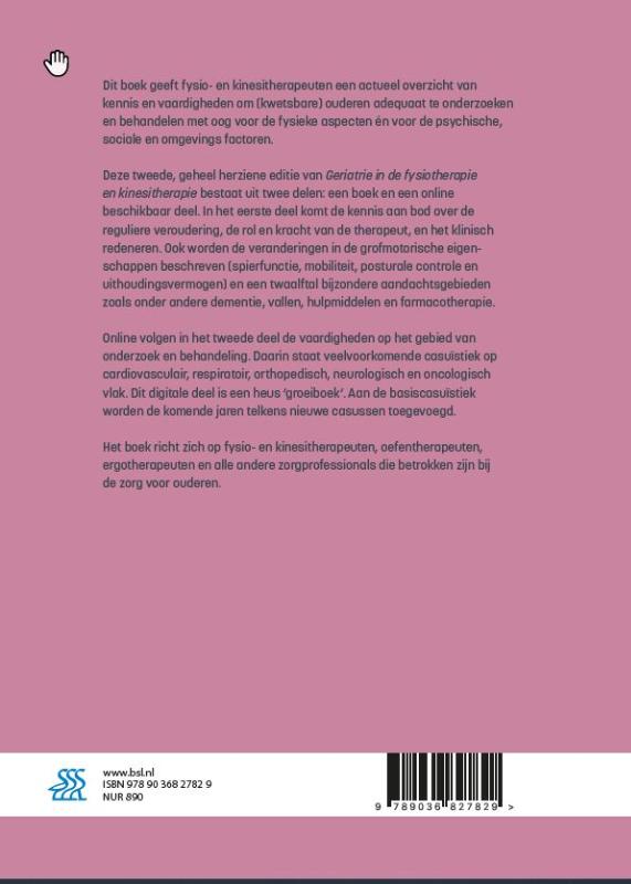 Achterkant van Geriatrie in de fysiotherapie en kinesitherapie