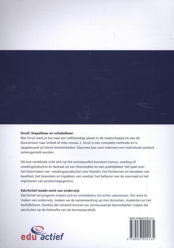 Achterkant van Assistent horeca, voeding of voedingsindustrie. Deel 3 van 4