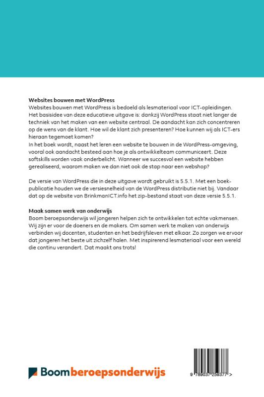 Achterkant van Websites bouwen met WordPress versie 2021