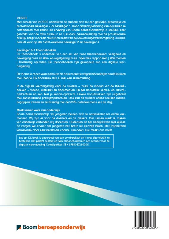 Achterkant van Beveiliger 2 | theorieboek bij combipakket