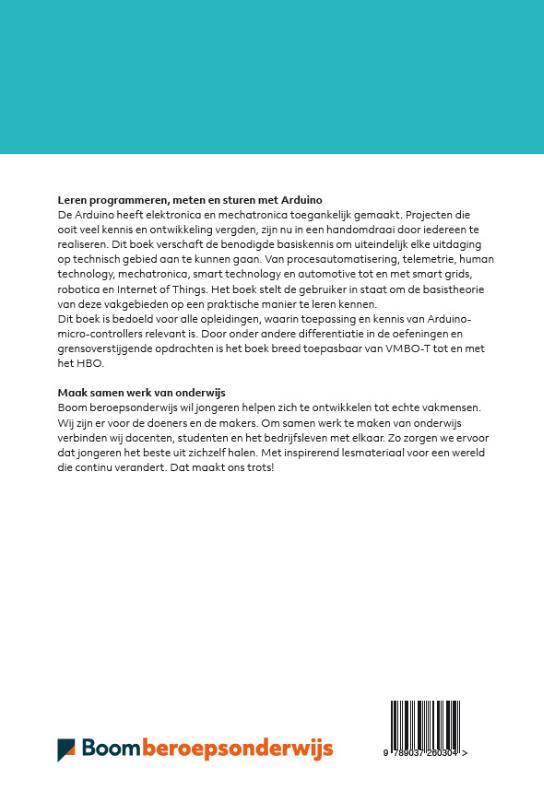 Achterkant van Leren programmeren, meten en sturen met de Arduino