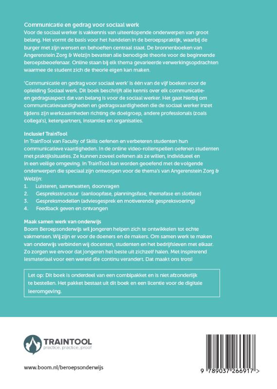 Achterkant van Communicatie en gedrag voor sociaal werk incl. TrainTool | combipakket