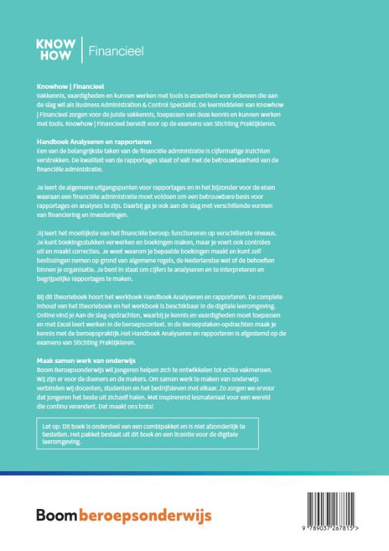 Achterkant van Handboek Analyseren en rapporteren incl. werkboek | editie 2024 | combipakket