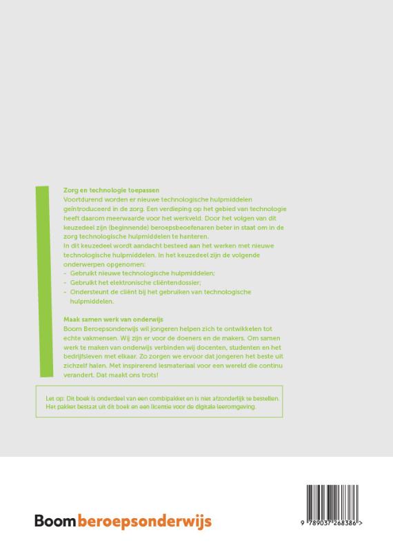 Achterkant van Keuzedeel Zorg en technologie toepassen | combipakket