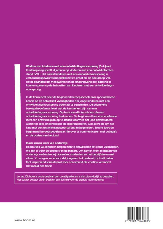 Achterkant van Keuzedeel Werken met kinderen met een ontwikkelingsvoorsprong (0-4 jaar) | combipakket