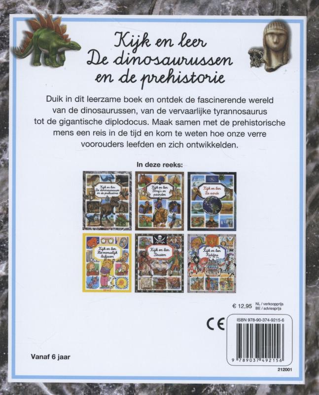 Achterkant van De dinosaurussen en de prehistorie