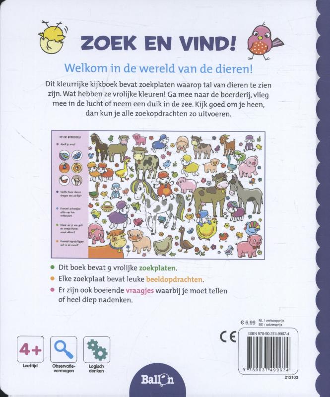 Achterkant van Zoek & vind...Dierenwereld