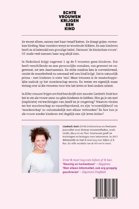 Achterkant van Echte vrouwen krijgen een kind
