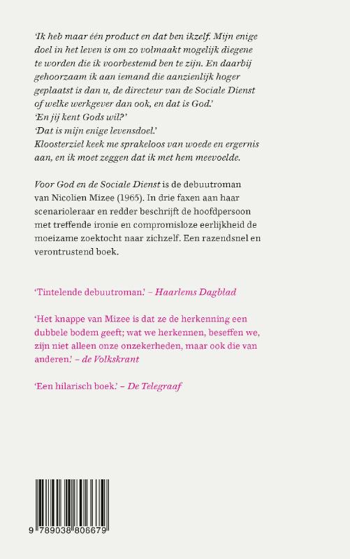 Achterkant van Voor God en de Sociale Dienst