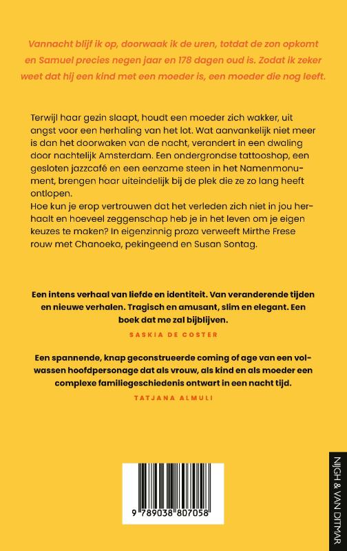Achterkant van Zonder slaap ben ik het noodlot voor