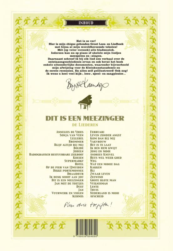 Achterkant van Dit is een meezinger