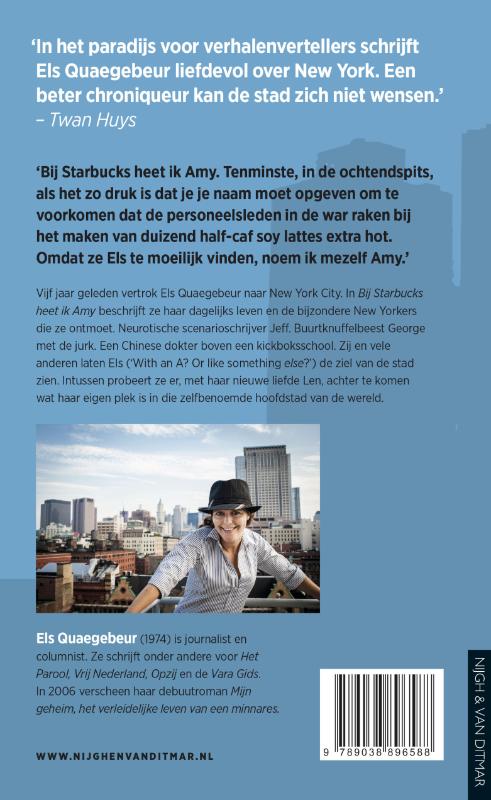 Achterkant van Bij Starbucks heet ik Amy