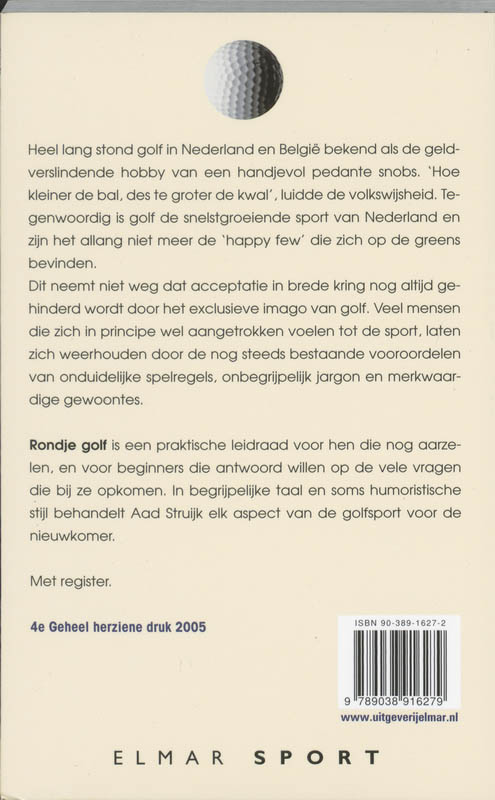Achterkant van Rondje golf