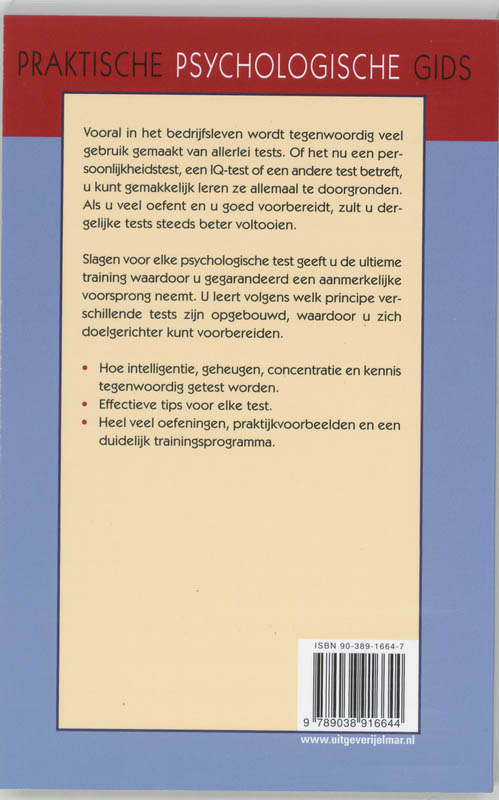 Achterkant van Slagen voor elke psychologische test