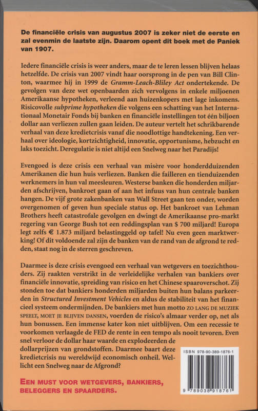 Achterkant van Snelweg naar de afgrond?