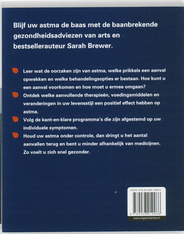 Achterkant van Leven met astma