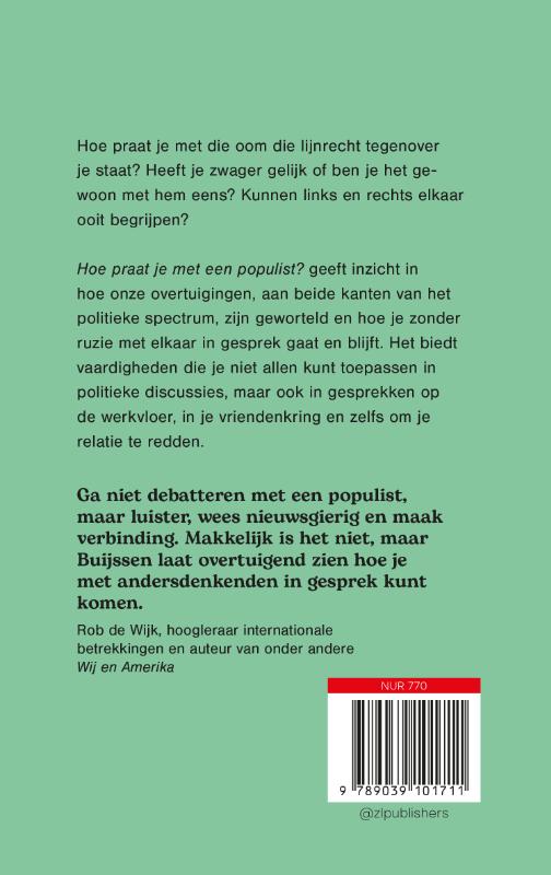 Achterkant van Hoe praat je met een populist?