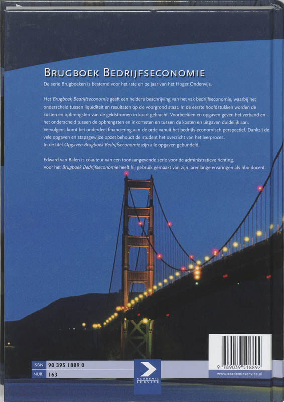 Achterkant van Brugboek Bedrijfseconomie