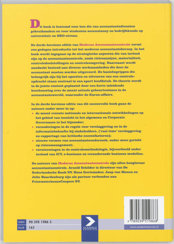 Achterkant van Moderne Accountantscontrole
