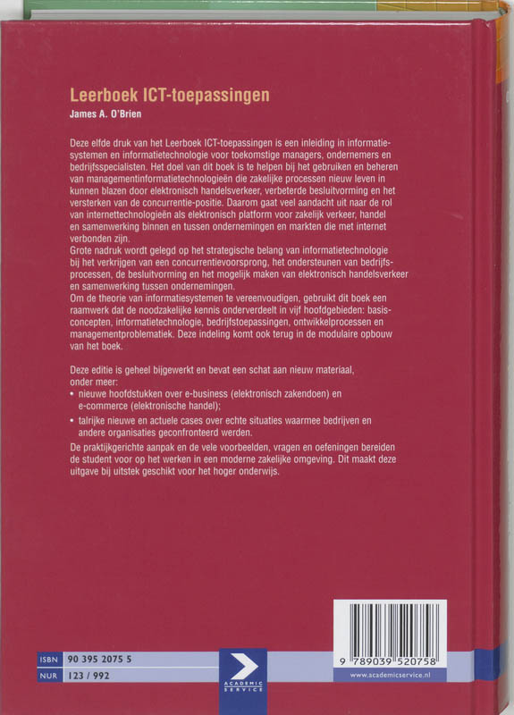 Achterkant van Leerboek ICT-toepassingen