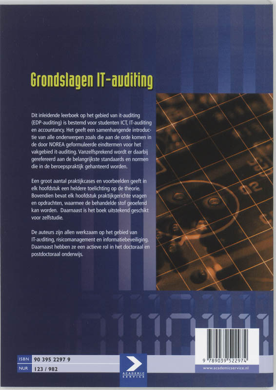 Achterkant van Grondslagen IT-auditing