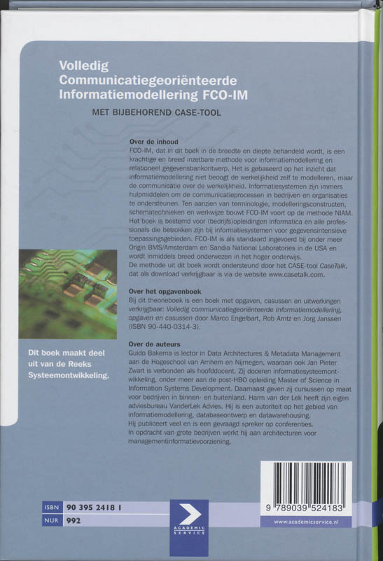 Achterkant van Volledig communicatiegeoriënteerde informatiemodellering FCO-IM