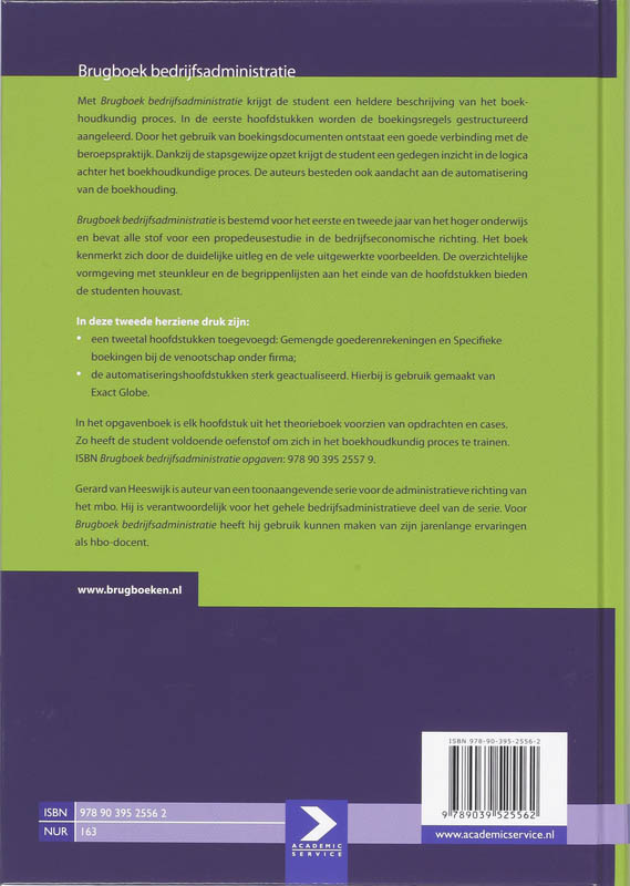 Achterkant van Brugboek bedrijfsadministratie