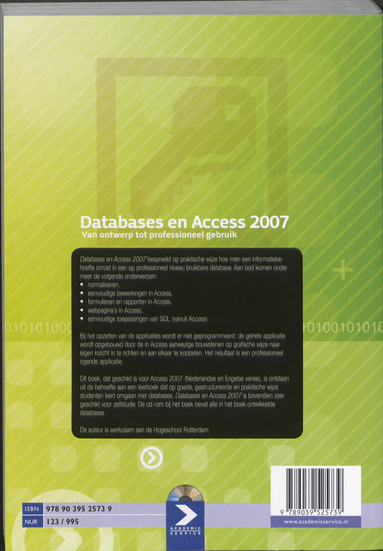 Achterkant van Databases en Access 2007