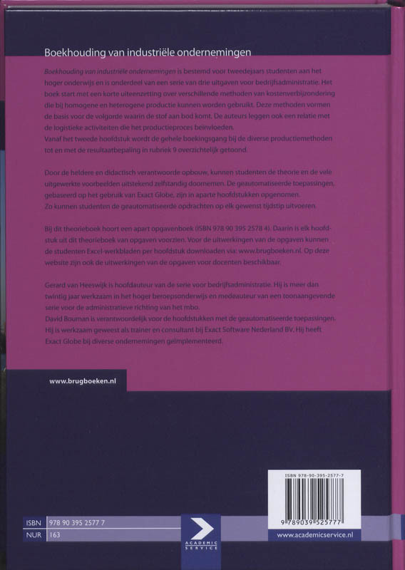 Achterkant van Boekhouding van industriële ondernemingen