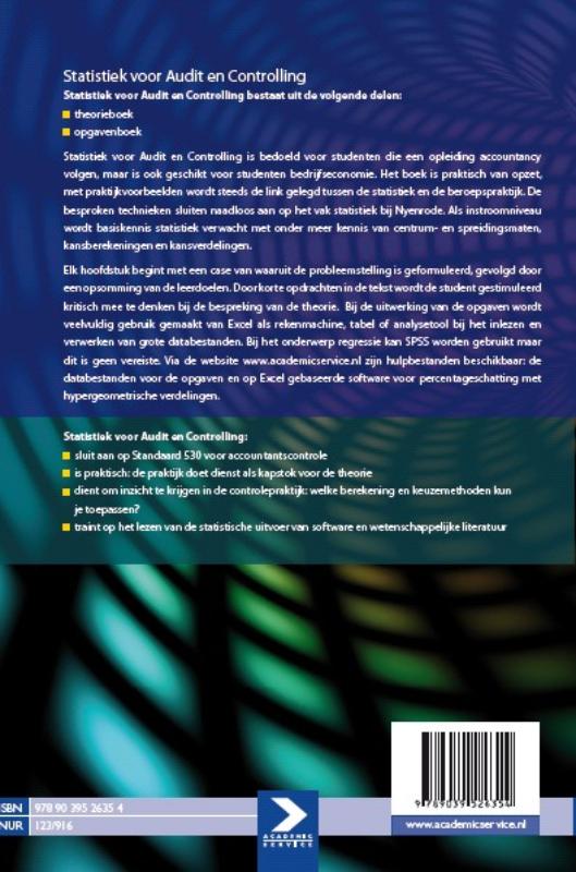 Achterkant van Statistiek voor Audit en Controlling Theorie