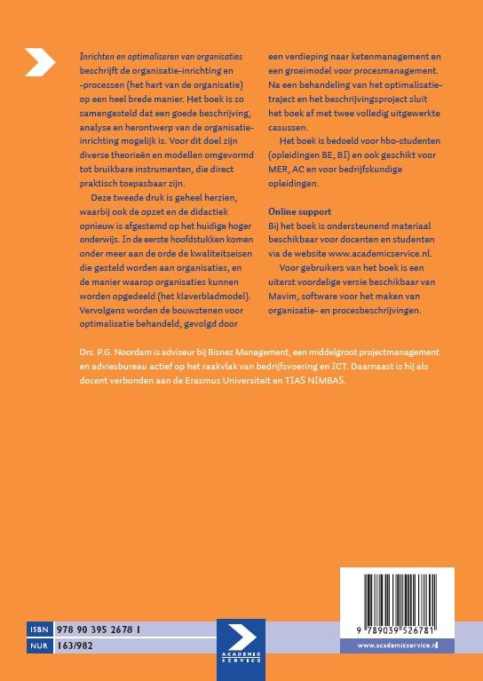Achterkant van Inrichten en optimaliseren van organisaties