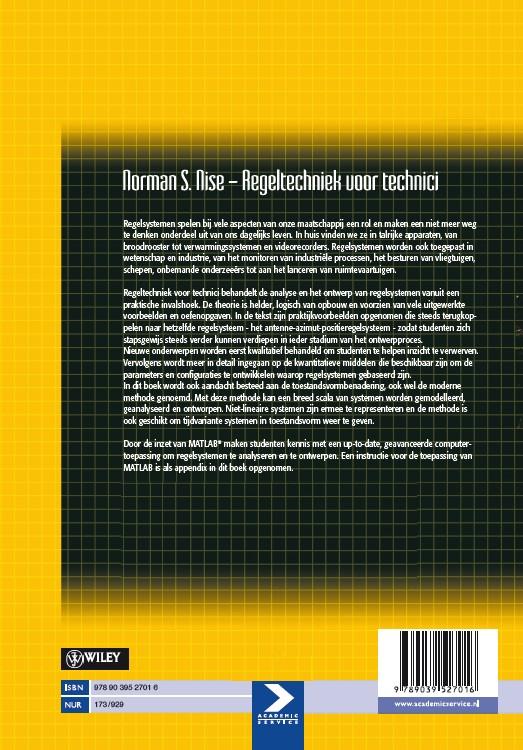 Achterkant van Regeltechniek voor technici